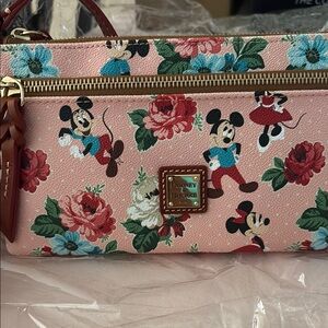 Dooney & Bourke Pink and Red Clutch with Disney Design